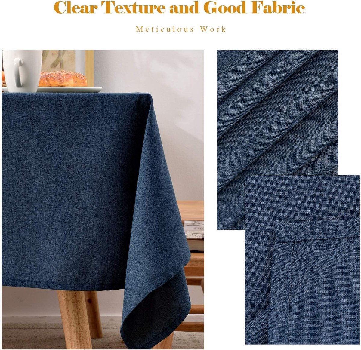 Stunq® Tafelkleed in linnenlook, rechthoekig tafelkleed, linnen, vlekbescherming, onderhoudsvriendelijk, tafellinnen, rechthoekig, voor binnen en buiten, restaurant en decoratie, 145x300