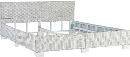 vidaXL Cadre de lit Rotin naturel Gris 160x200 cm