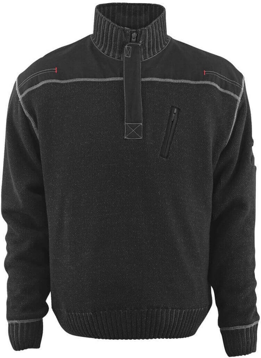 Mascot Frontline Gebreide trui met korte rits 50354-835 - Zwart - S