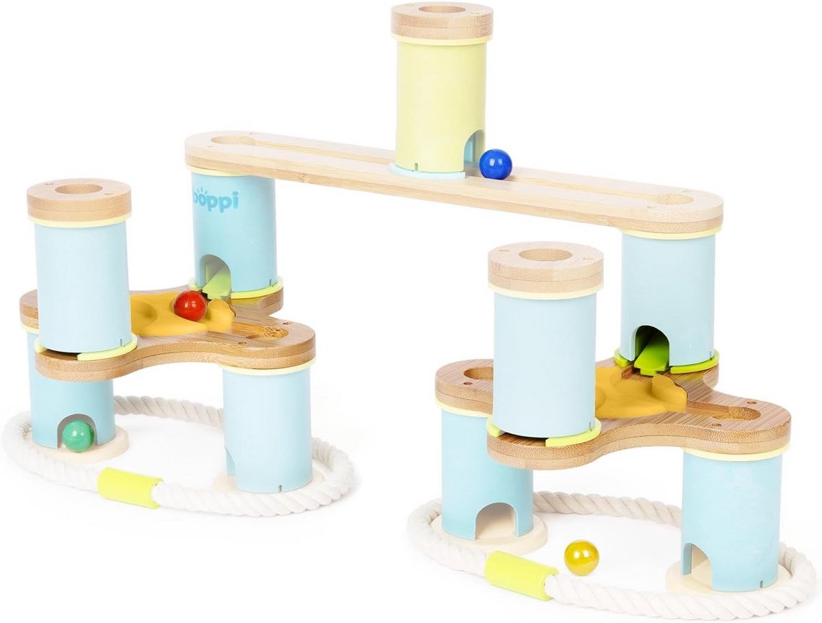 Houten Marmeren Baan Uitbreiding - Wip en Draai Elementen - STEM Speelgoed voor Kinderen 3+