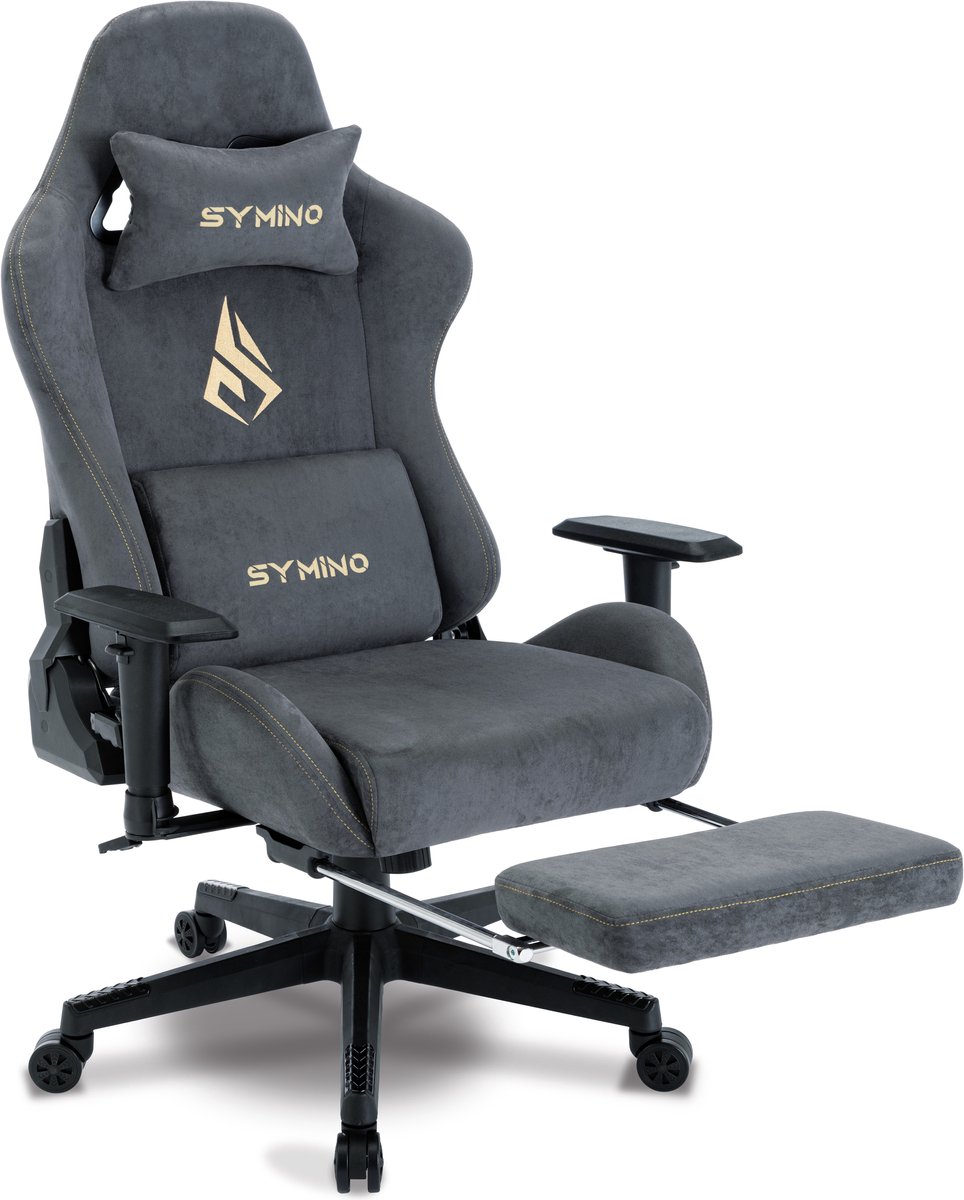 Hydrix Gaming Stoel met Voetsteun - Gaming Chair - Grijs - Hydrix® - €149,98