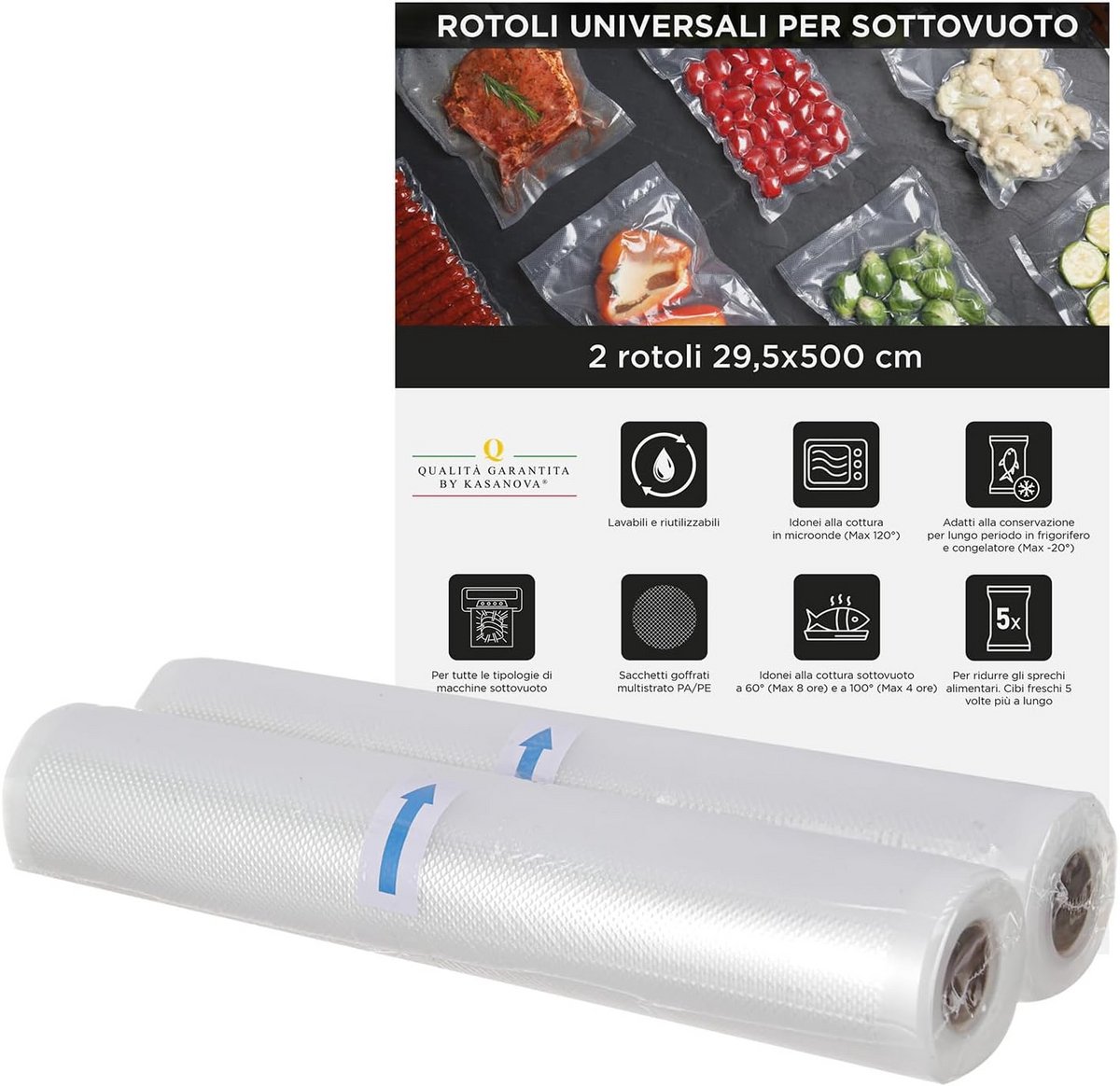 5 Meter Vacuümzakken Rollen - Voordeelverpakking 2 Stuks