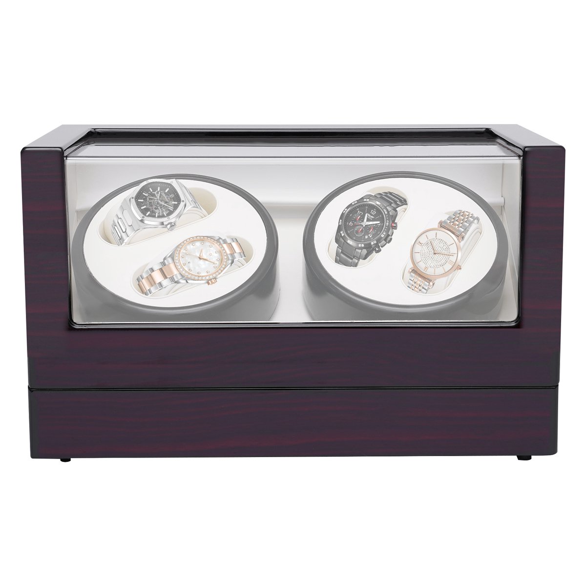 Automatische Horlogevitrine Opslag 4 Horloge Horlogeopwinder Opbergkoffer Juwelendoos Cadeau 34*18*20cm