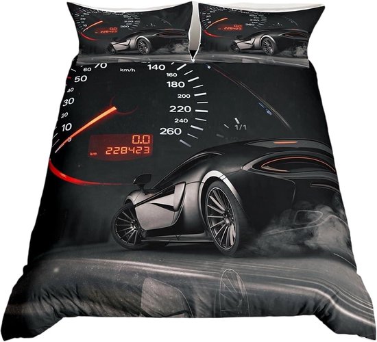 Gegeryozer Dekbedovertrek voor raceauto, 200 x 200 cm, beddengoed voor Gegeryozer Dekbedovertrek voor raceauto, 200 x 200 cm, beddengoed voor