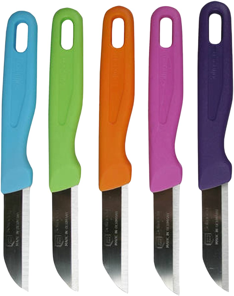 Solingen schilmesjes - multi kleuren - 5x stuks - 16 cm - Keukengerei - Aardappel schilmesjes
