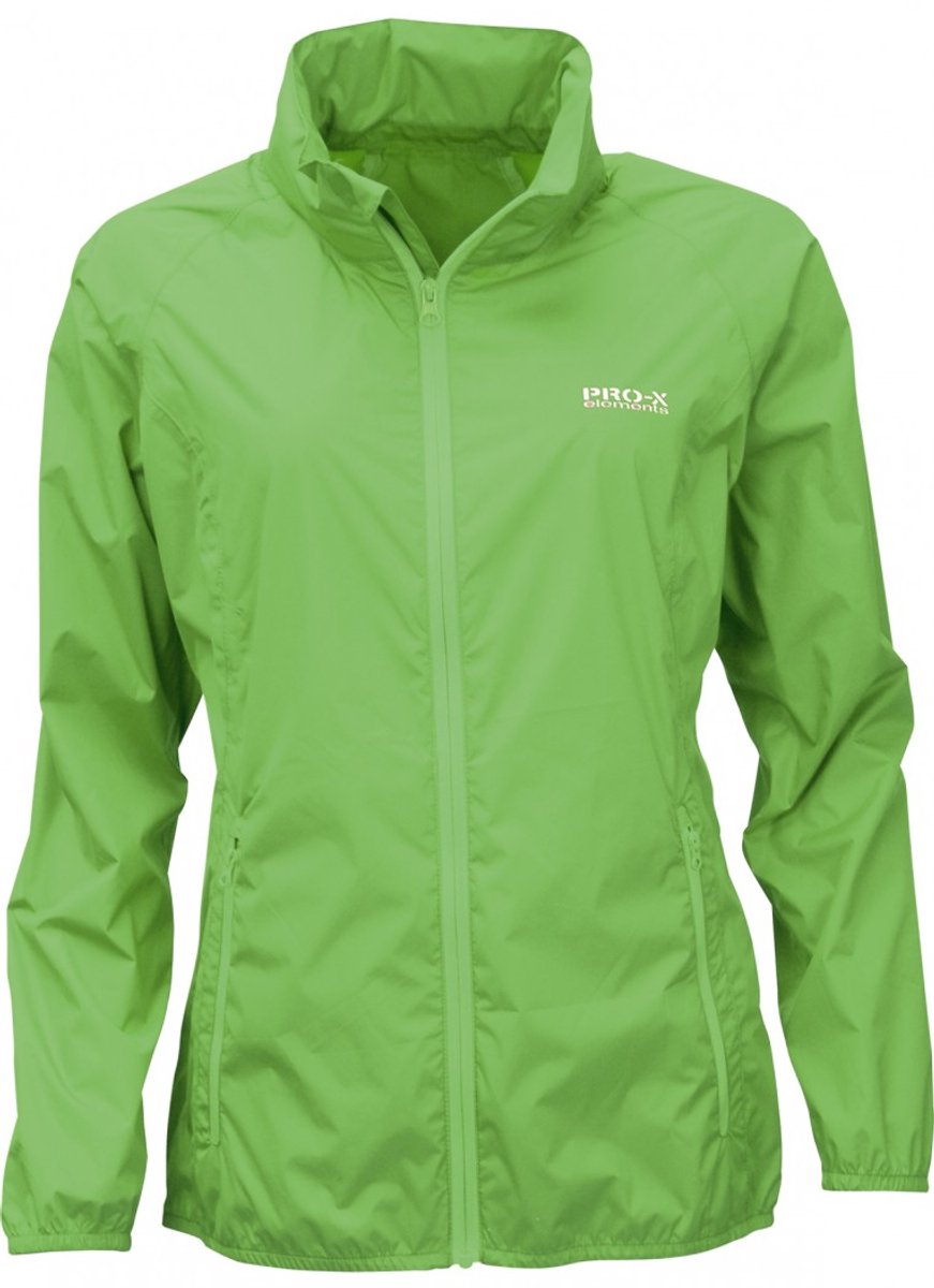 Groene lichtgewicht dames regenjas Packable van Pro-X Elements
