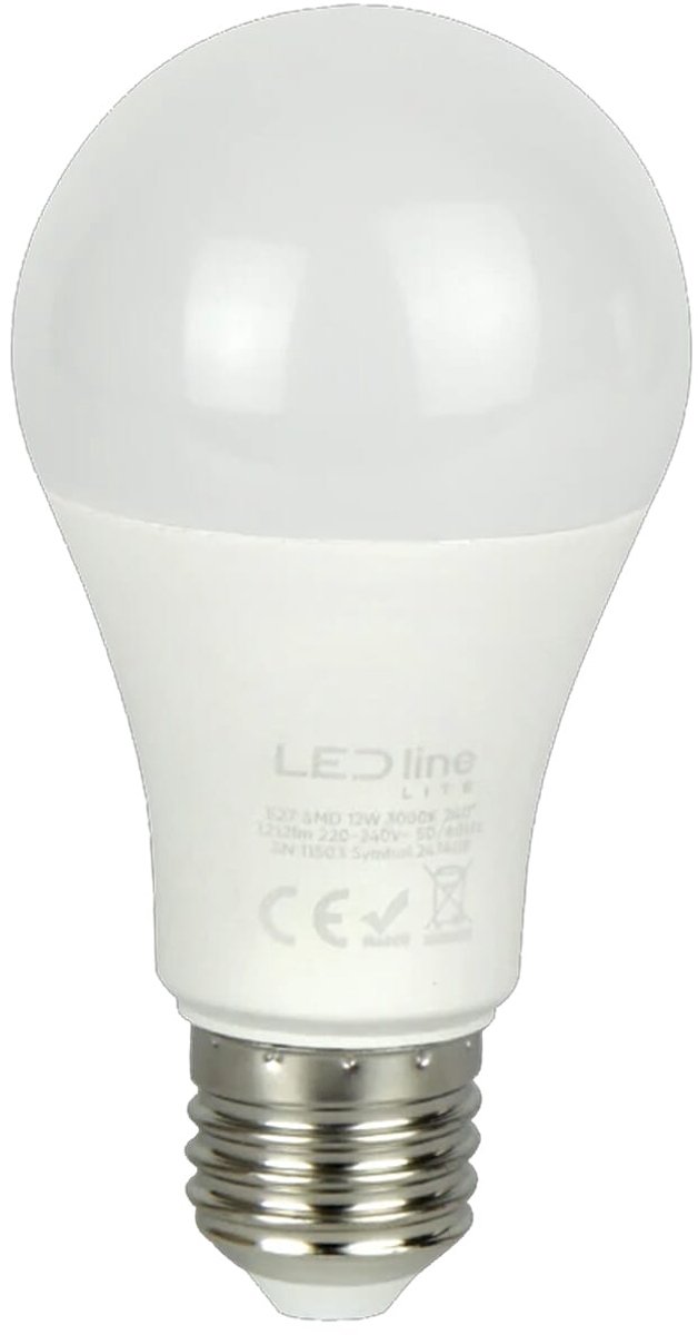 LED line LITE LED Lamp A60 E27 - 12W (vervangt 100W) - 1212lm - Ø60mm - 230V - Energiezuinig