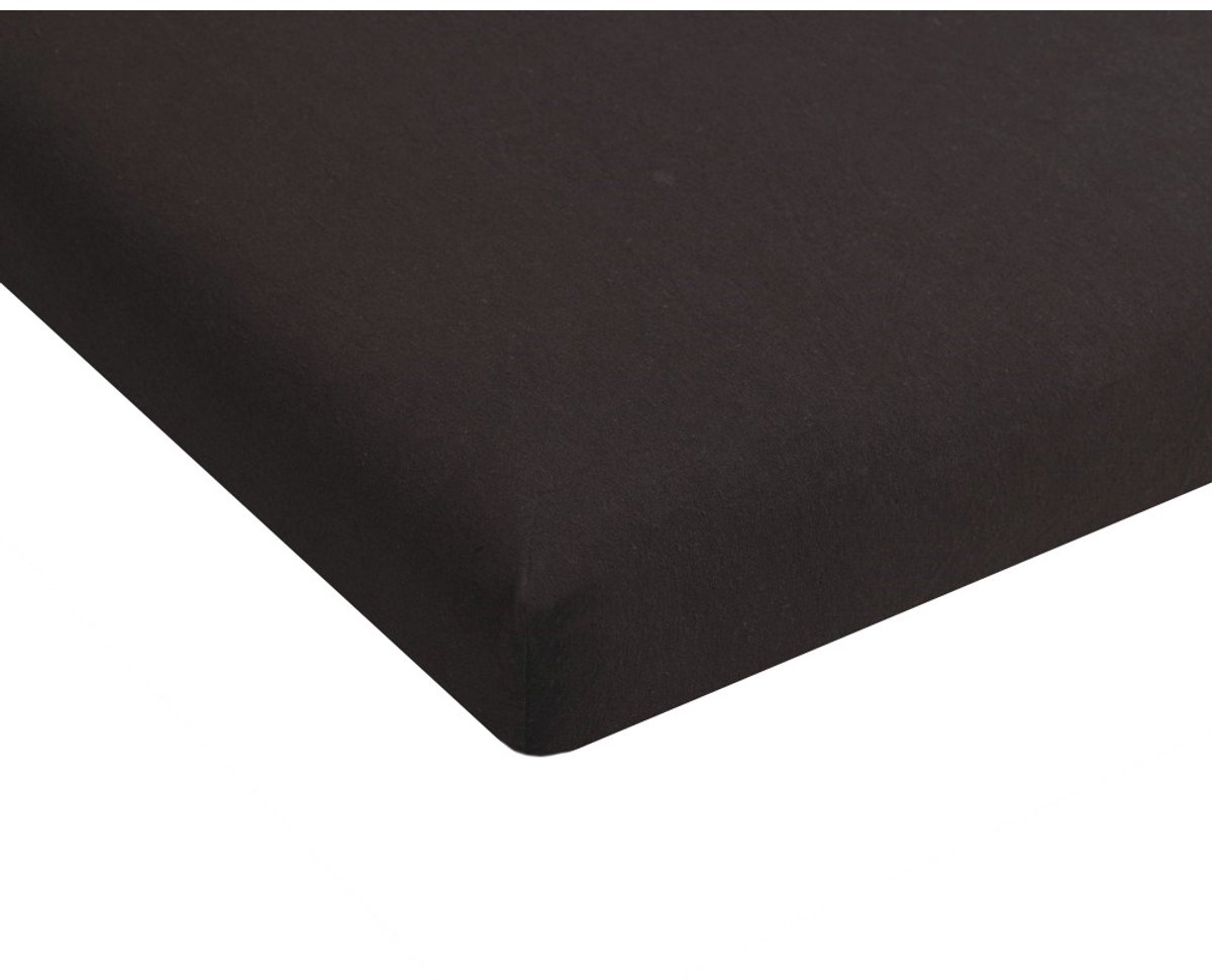Hoeslaken Jersey Katoen - Topdekmatras Zwart - 200x210 - 100% Katoen - Oeko-Tex gecertificeerd