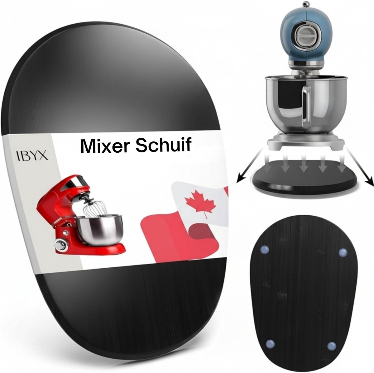 Ibyx Bamboe Schuifplank - Krasvrije Onderzetter met Wieltjes voor Koffiezetapparaat, Airfryer & Espressomachine - Keuken Organizer