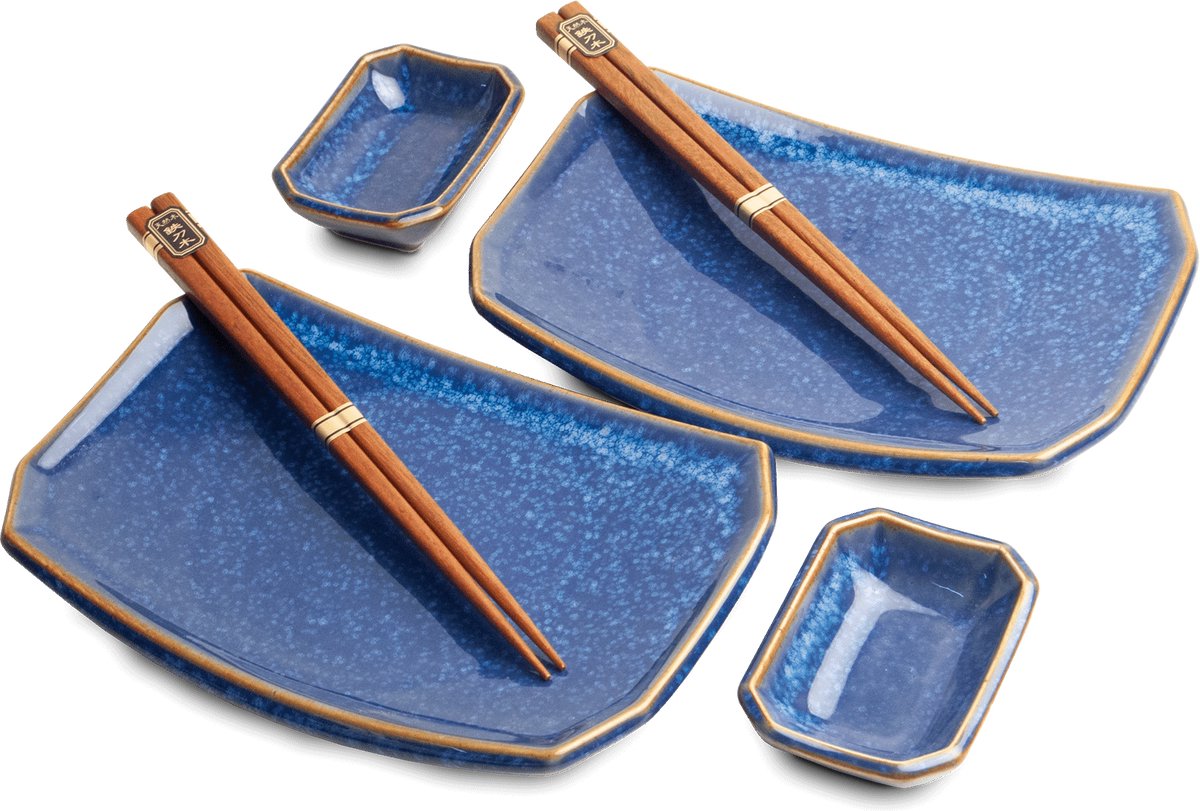 Edo Japan | ANSEN| Japanse Sushi Servies Set | 6-Delig | 2 Persoons | In Geschenkdoos