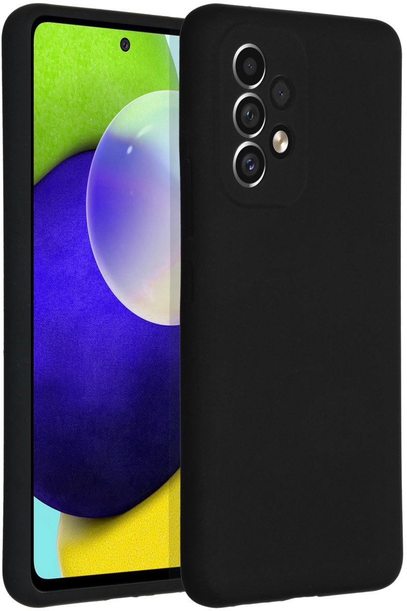 Accezz Liquid Silicone Backcover Samsung Galaxy A53 hoesje - Zwart