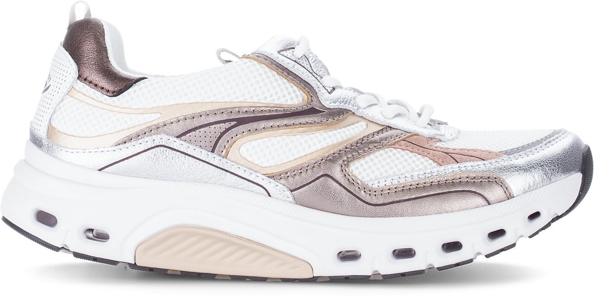 Gabor Rollingsoft Sneaker Wit Mesh/Metallic 86.986.34