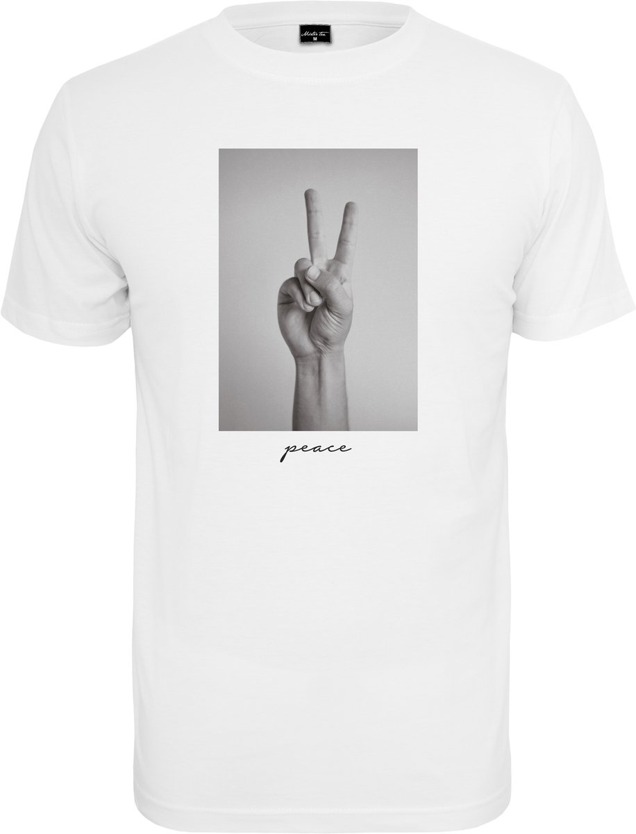 Mister Tee Peace Sign Heren Tshirt XXL Wit