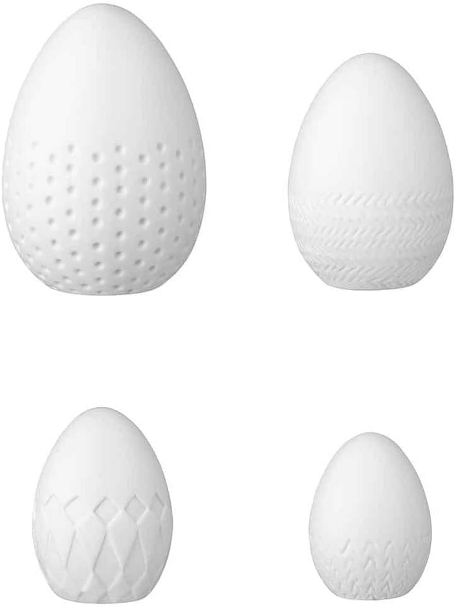 Keramische eieren set van 4 - Porseleinen lente decor