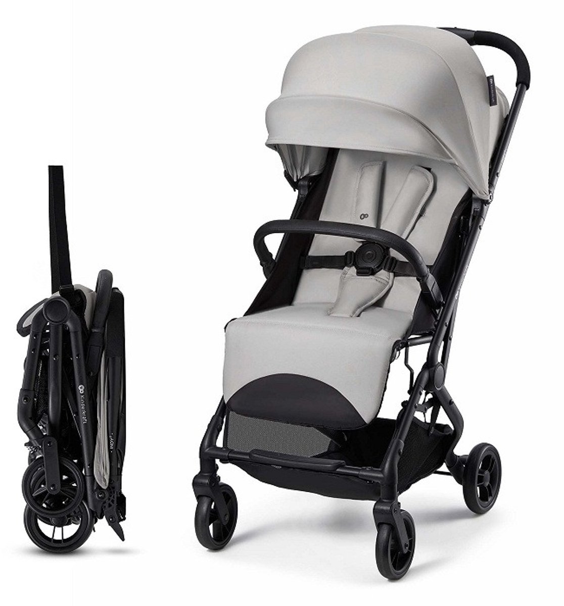 Kinderkraft INDY 3 Buggy – Voor Pasgeborenen tot 15 kg – Compact en Eénhandig Inklapbaar, Verstelbare Rugleuning en Voetensteun – Grijs