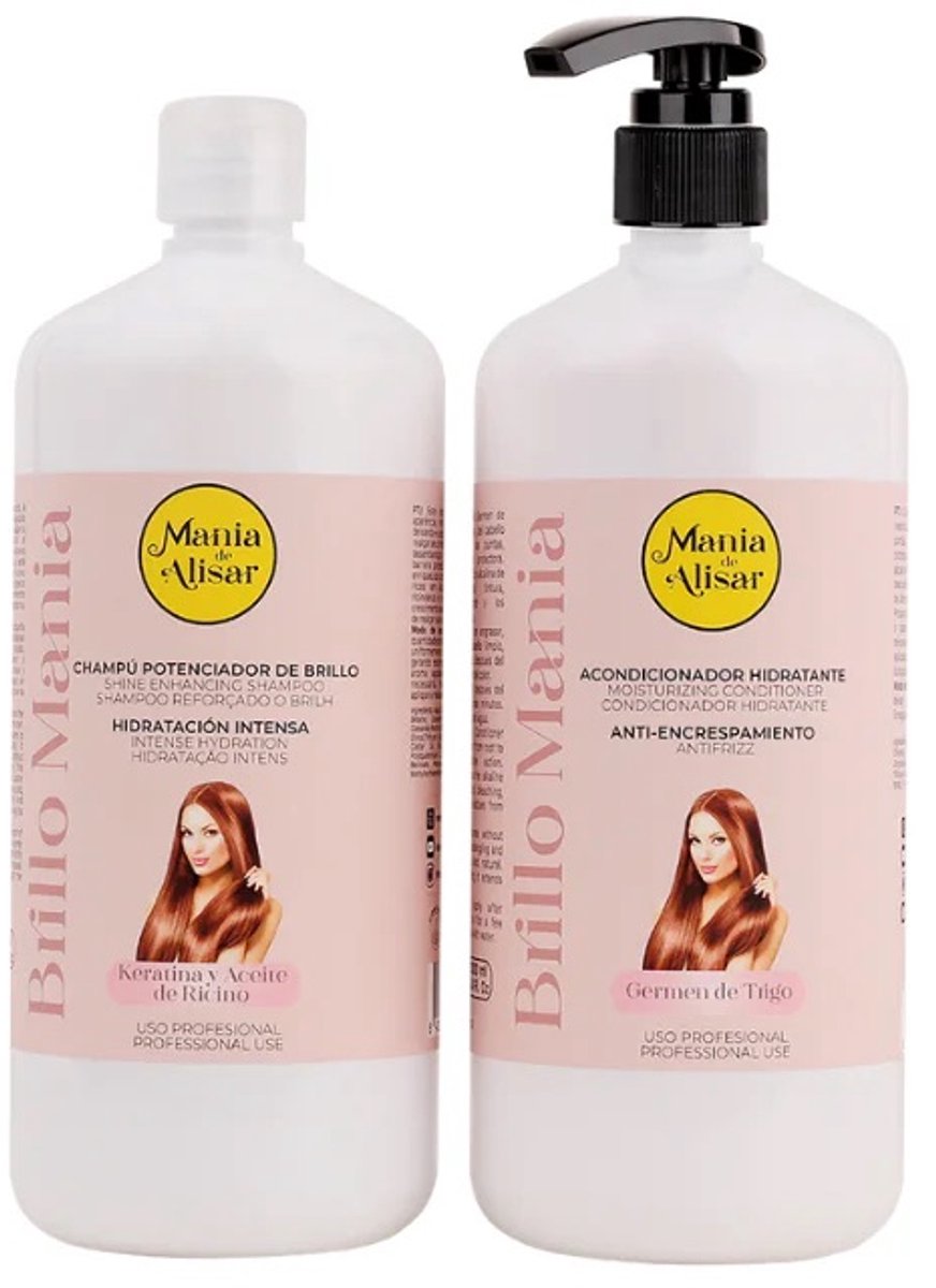 Professionele Hydraterende Shampoo en Conditioner – Duo Set voor Droog, Pluizig en Beschadigd Haar 1000ml