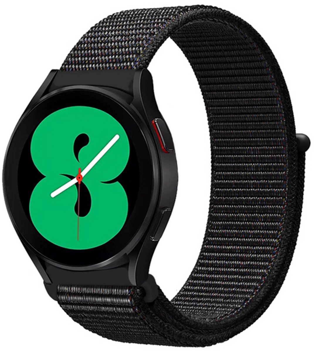 By Qubix - Sport Loop nylon bandje - Zwart gemêleerd - geschikt voor Huawei Watch 5 - 46mm