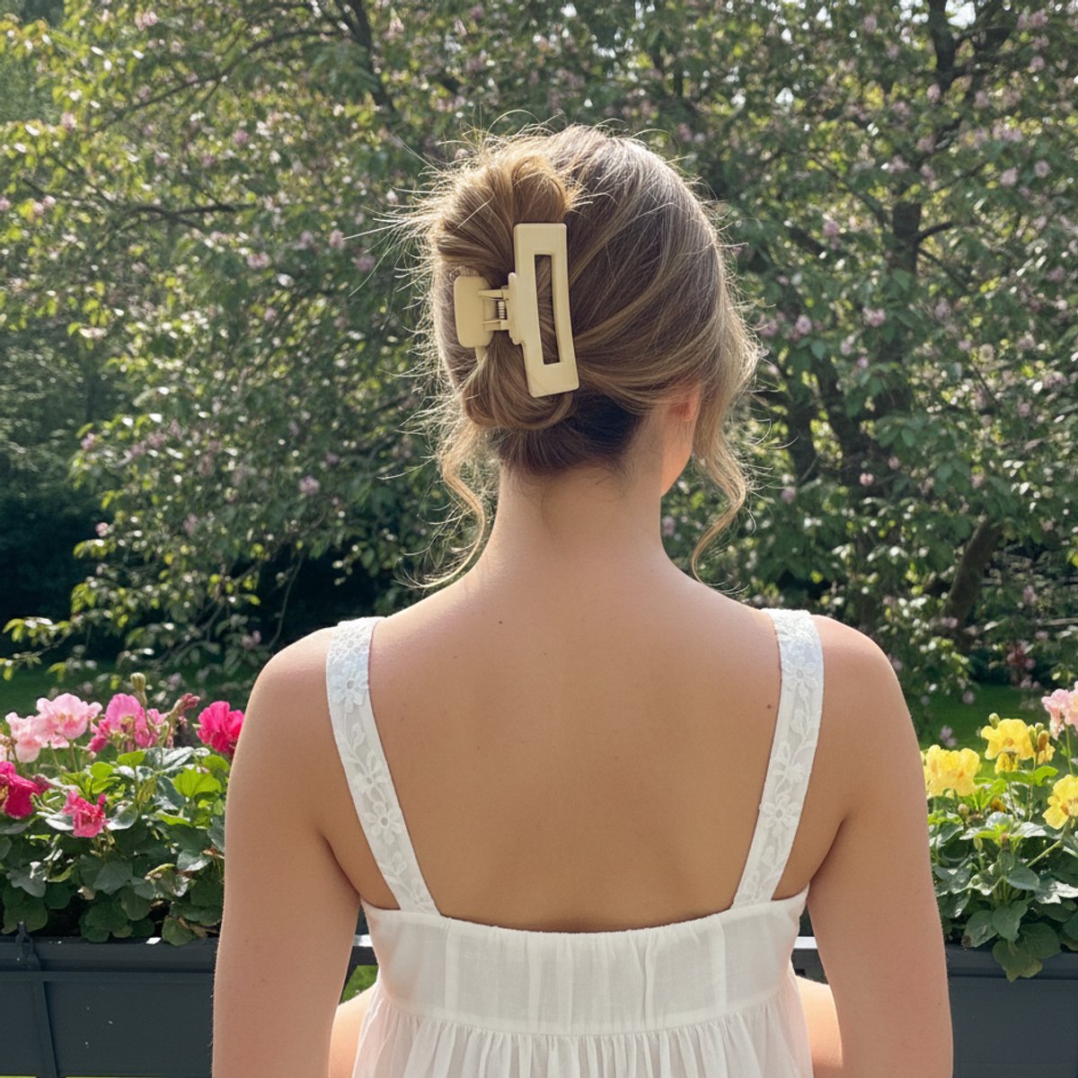 YOSMO The Claw Luxe Haarklem - Haarclip - Groot - Kleur ivoor