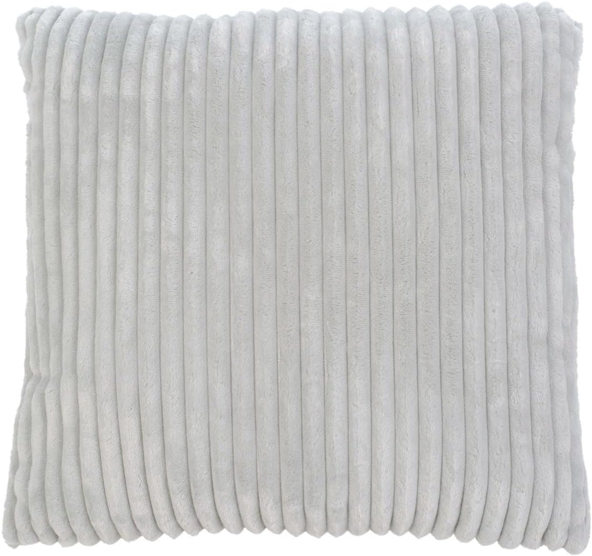 Famanu Corduroy ribfluweel look kussenhoezen set van 2 (50x50 cm) – knuffelzacht – zilver/grijs – sierkussenhoezen