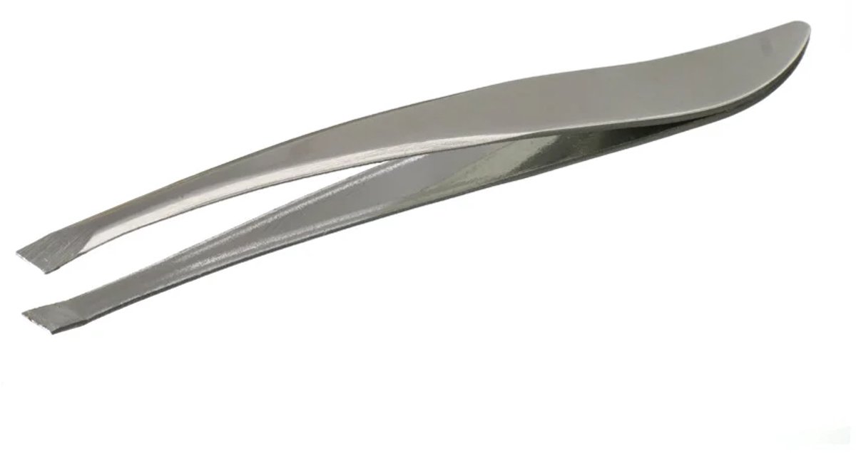 Precisiepincet met Schuine Kop – Chirurgisch Staal - Gebogen & Nauwkeurig
