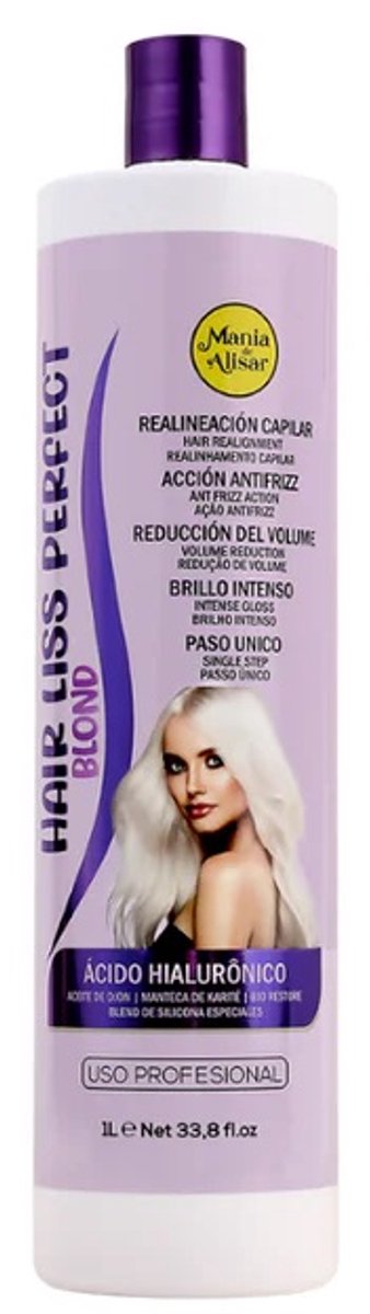 Professionele Braziliaanse Keratine Behandeling voor blond haar - Hair Liss Perfect Toning Blond 1000ml