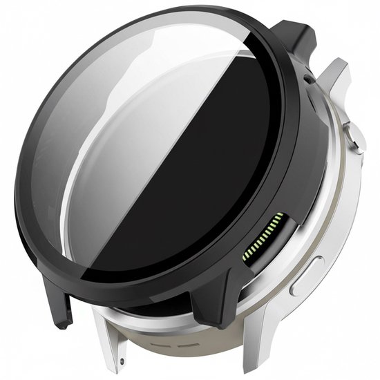 Protecteur d'écran pour boîtier de montre - compatible avec Garmin Venu 4 45 mm - housse - verre trempé - protection complète - noir