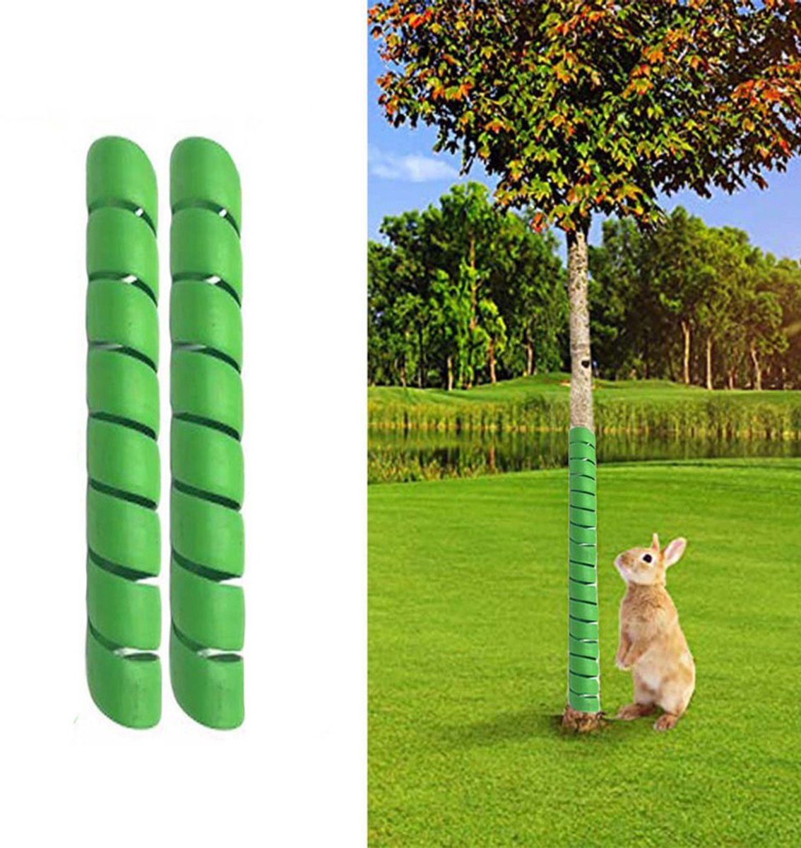 Boombeschermers ter bescherming van jonge boompjes en planten tegen herten, konijnen, katten, knaagdieren en grasmaaiers-2 stucks