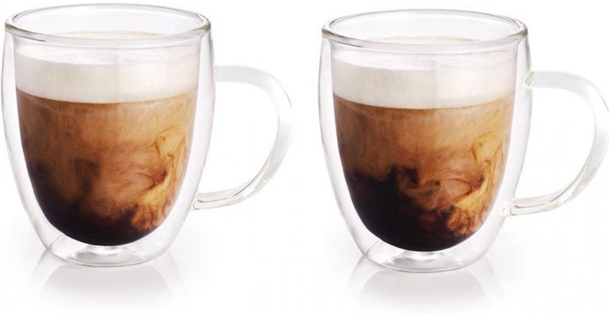 Dubbelwandige Koffieglazen - 6x stuks - Theeglazen - 280 ml - glas