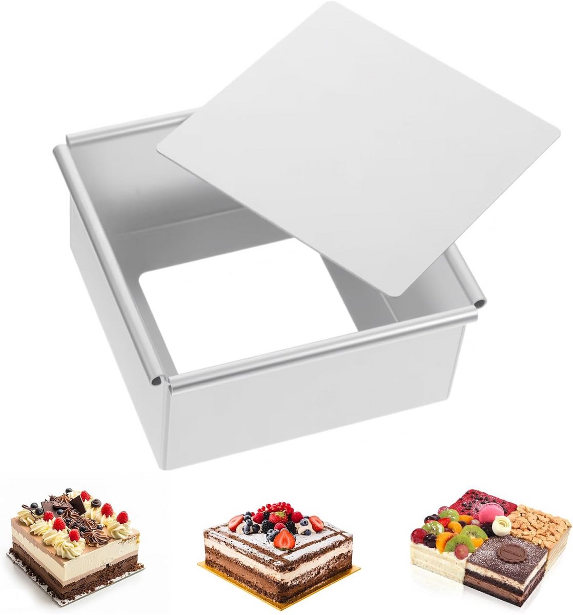 Vierkante Springvorm met Losse Bodem en Antiaanbaklaag, 20 cm