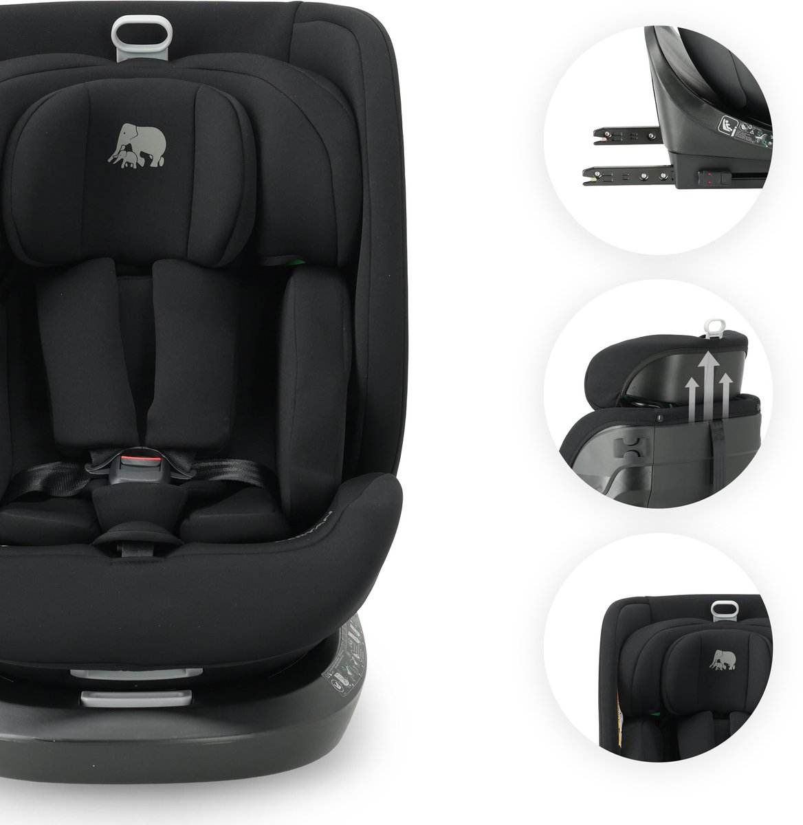Deryan Cassie Luxe I-size Autostoel - Groep 0-1-2-3 - Isofix - 360° draaibaar - Zwart – foto 3