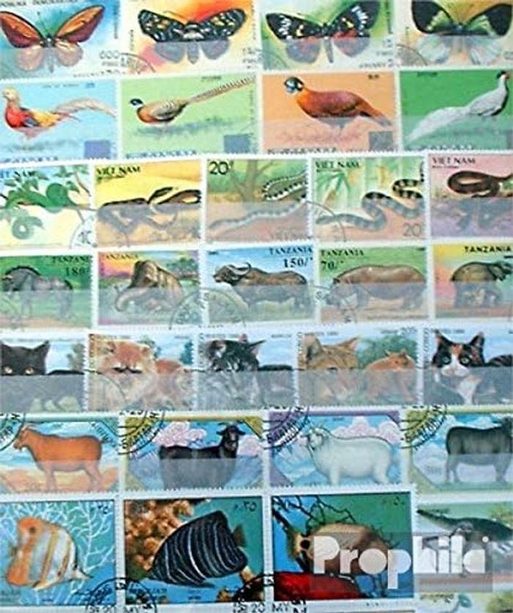 1000 Unieke Dieren Stamps Verzameling - Diverse Zoogdieren en Andere Soorten