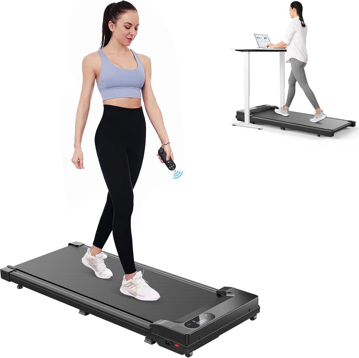 Loopband voor Thuis Gebruik - 550W Motor, Bureau Loopband, Wandelpad met Afstandsbediening en LCD Display