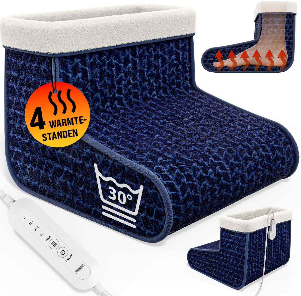 MONZANA Voetenwarmer - Elektrisch 4 Temperatuurstanden Timer - Blauw