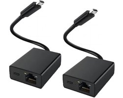 GELLDG 2 stuks Ethernet-adapter – Micro USB naar RJ45 – Ethernet-netwerkadapter – Voor Fire TV Stick, Chromecast, Google Home Mini en andere streaming-tv-sticks