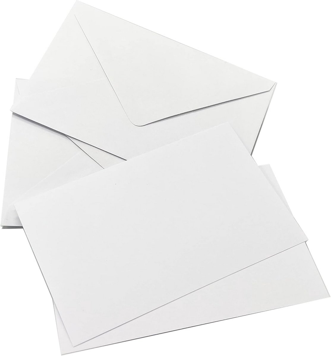 Set van 100 Witte Kaarten en Enveloppen voor Uitnodigingen of Bedankkaartjes