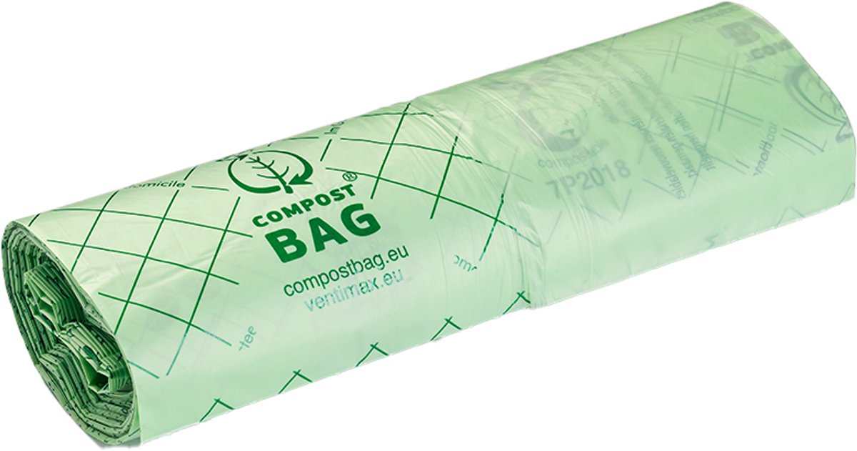 Composteerbare afvalzakjes – 80L – Biologisch afbreekbaar – Europees gecertificeerd – Biobased materiaal