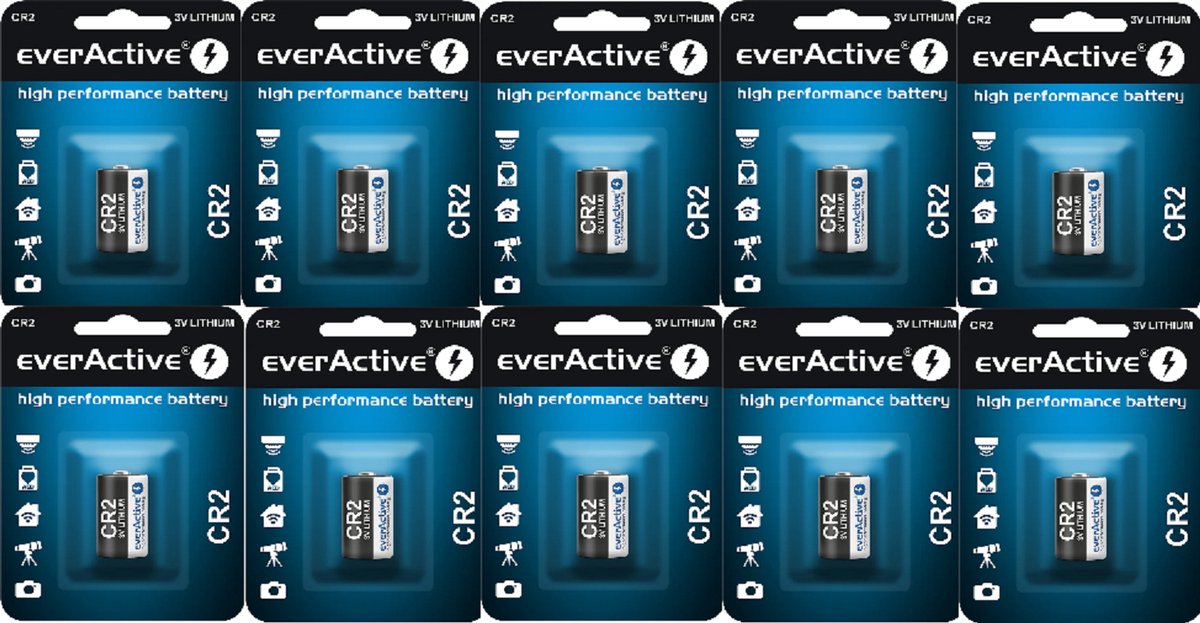 everActive CR2 Lithium Batterij 3V - Hoge Capaciteit 800mAh - 10 Stuks