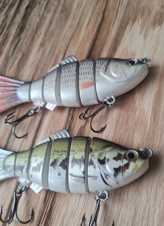 Rospo outdoor - Swimbait multi-pièces - lot de 2 - leurre pour poissons prédateurs - 10 cm - 20 grammes avec 2 hameçons triples.