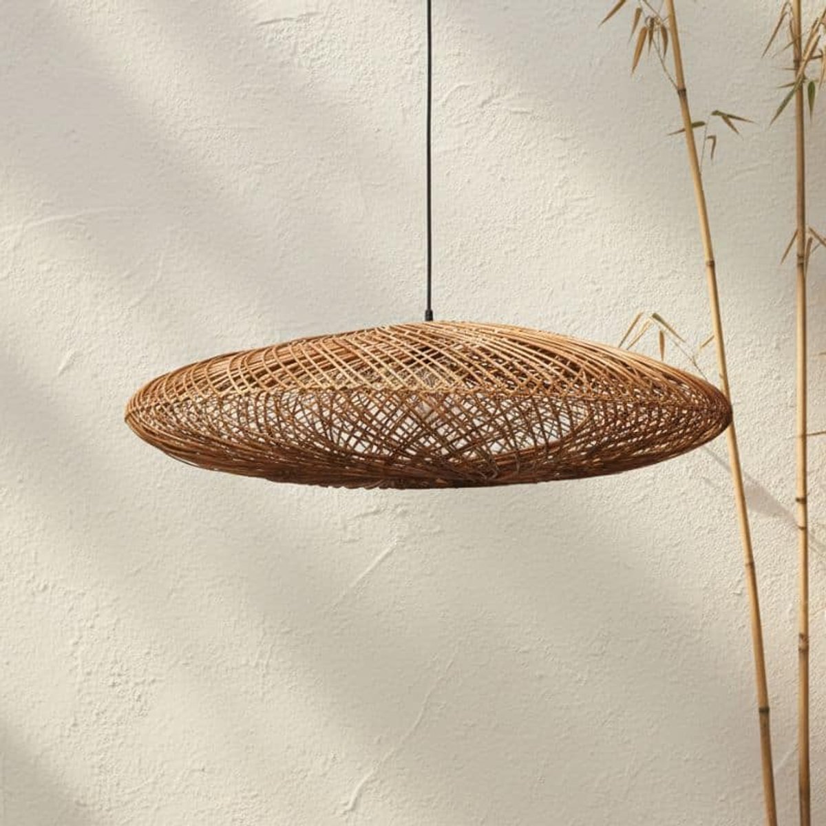 Rotan hanglamp Palmas -Ø80cm- ronde rotan hanglamp - 4Shine