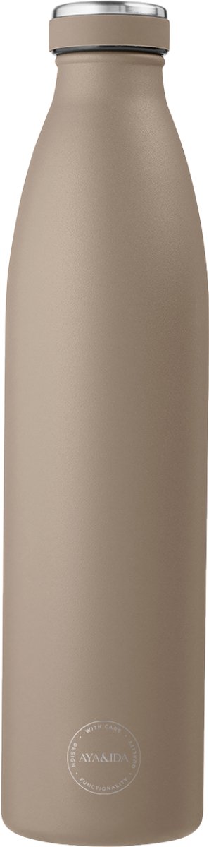 AYA&IDA - Drinking Bottle - Thermosfles - drinkfles - waterfles - to go - 1000ml - DUSTY BROWN NIEUW!