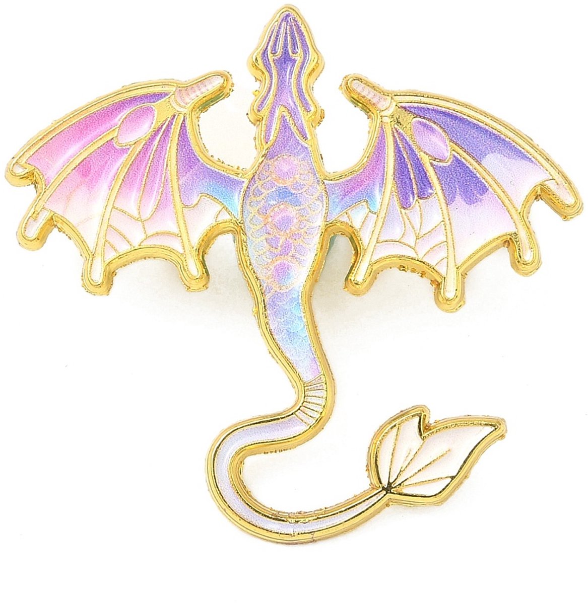 Pin roze draak, fantasy, sprookjes, emaille pin, broche, kledingspeld
