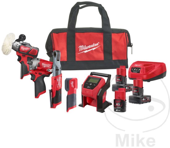 Milwaukee M12 FPP5A-423B Powerpack 5-delig 12V 2.0 / 4.0Ah in Gereedshapstas - 4933492514