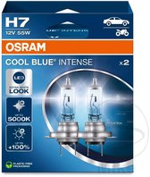OSRAM Cool Blue Intense Next Gen H7 halogeen autolampen – witter licht en tot 100% meer zicht - Duitse kwaliteit - set met 2 lampen - 64210CBN-2HB