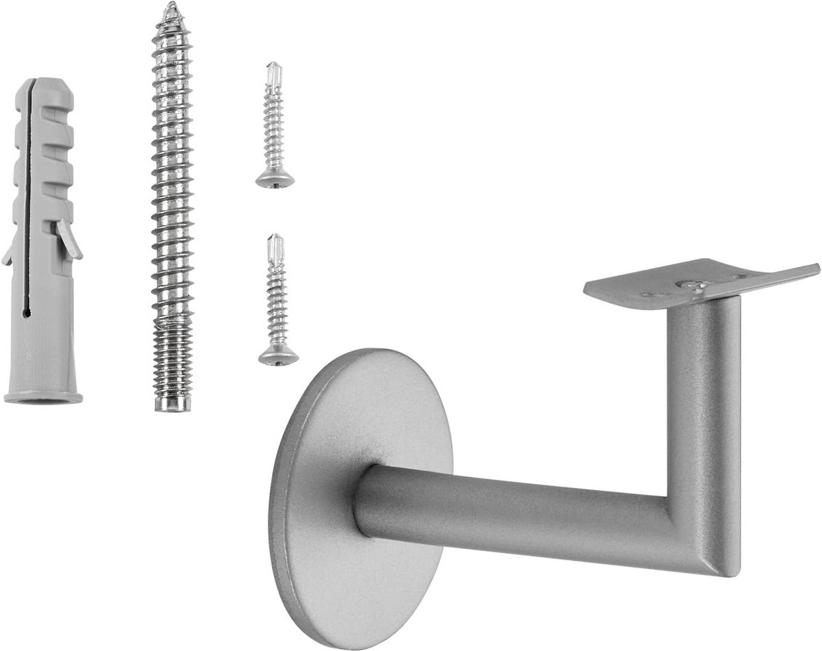 5x Leuninghouder Zilver voor Ronde Trapleuning Ø45mm - Wandmontage RVS look