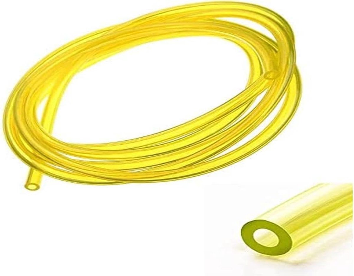Benzineslang 2,5 mm x 5 mm - gele siliconen slang voor grasmaaiers en tuingereedschap