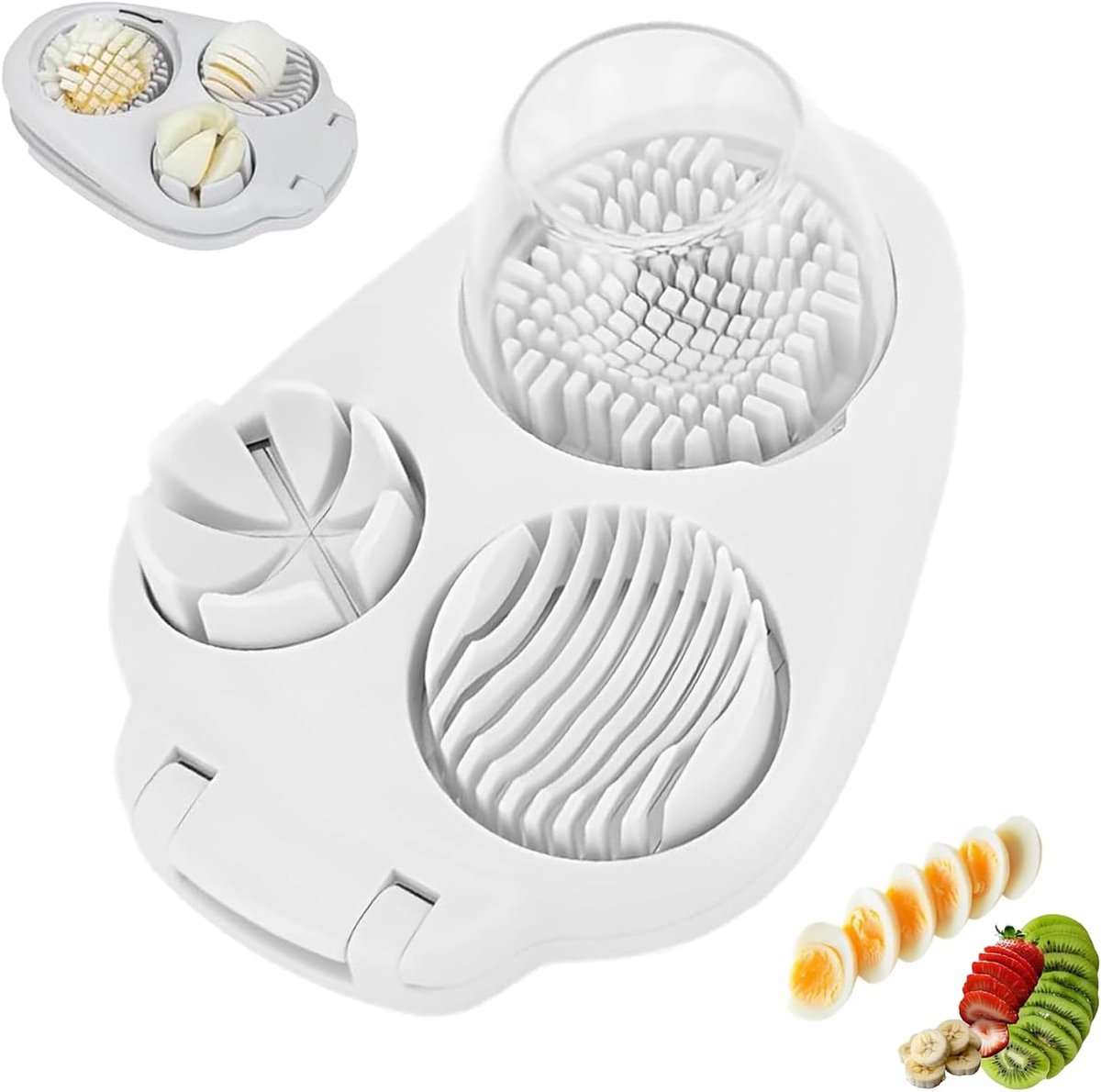 OIMG Eiersnijder - Multifunctionele - Professionele eiersnijder - Champignonsnijder - Vaatwasser Bestendig - Keukenhulpen - voor eieren kiwi's aardbeien banaan hamworst - met roestvrijstalen draad - ideaal als keukenhulpmiddel