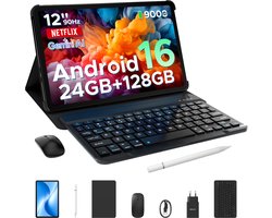 DOOGEE U12 VIP - Tablet - Tablets - 24 GB RAM + 128 GB ROM (2 TB) - Android 16 - Tablet met toetsenbord - 12 inch + 90Hz - 9000 mAh/18W - Gemini AI - UNISOC T7255 - 7,8 mm ultradun - inclusief muis - Stylus - Beschermhoes - Schermbeschermer