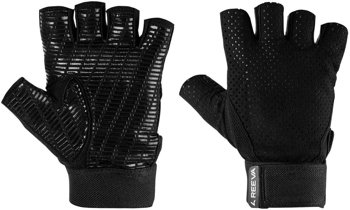 Reeva Fitness Handschoenen - Maat L - Sport handschoenen geschikt voor Fitness, Crossfit en Powerlifting - Fitness handschoenen dames en herenReeva fitness handschoenen - large - zwart