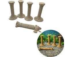 T3D Terrarium Decoratie Pilaren – Aquarium Decoratie Zuilen met Klassieke Rots uitstraling – Terrarium zand look