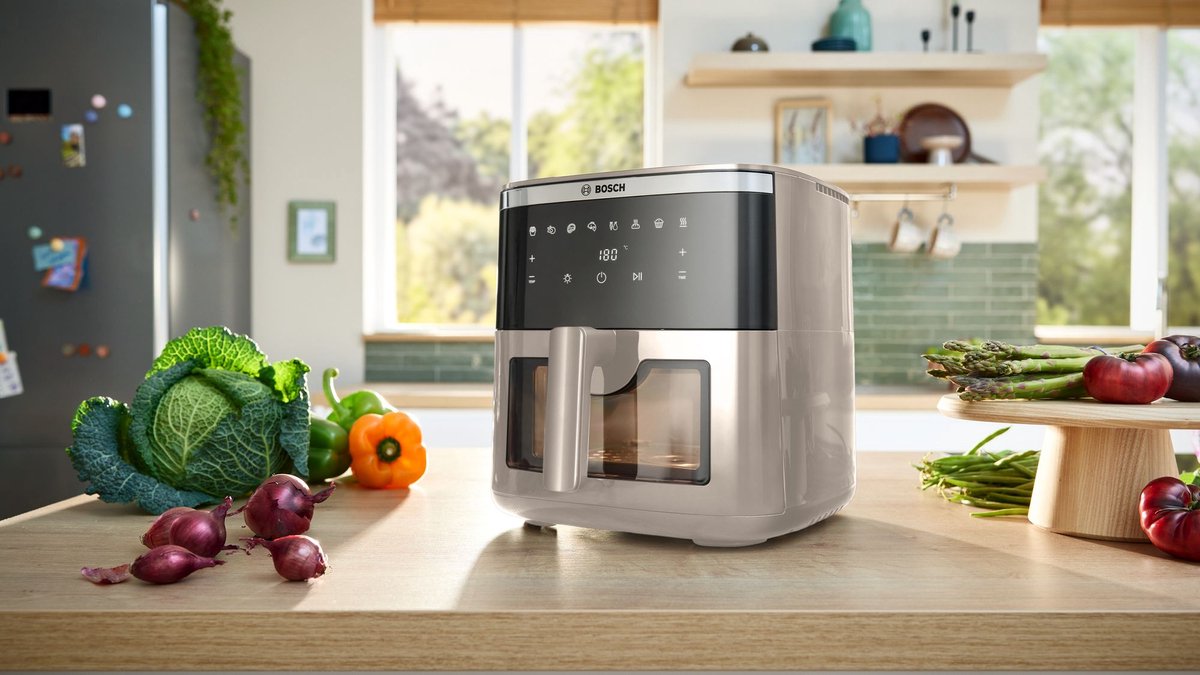 Bosch MAF671C0 Airfryer XXL - Serie 6 - 7,2L - Shake alarm - Kijkvenster - Warmhoudfunctie - 7 programma's - Tot 5 personen - Dark Cream — afbeelding 5